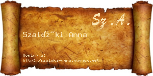 Szalóki Anna névjegykártya