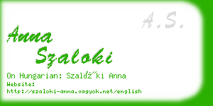 anna szaloki business card